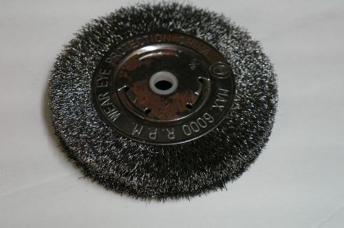 6&#034; wire wheel for bench grinders coarse  6&#034; x 1&#034; wide x 5/8&#034;or1/2&#034; arbor for sale