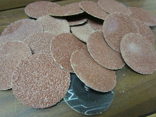 25pc 2&#034; 36 grit roloc cookie discs aluminum oxide sanding disc roll lock type r for sale
