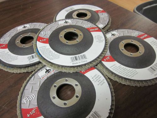 5pc ALUMINUM OXIDE 60-GRIT 4-1/2&#034; SANDING GRINDING WHEEL FLAP DISC 7/8&#034; ARBOR