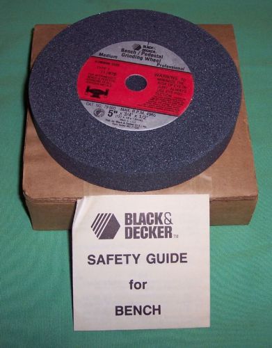 1988 black &amp; decker usa 5&#034; x 3/4&#034; bench hand grinder grinding med grit wheel for sale