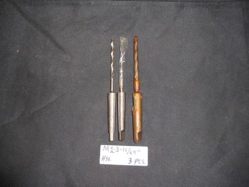M131164) usa,m-1 taper drills,11/64&#034;, 3 pieces for sale