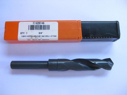 New 3/4&#034; hss silver &amp; deming drill bit 1/2 shank hertel usa for sale