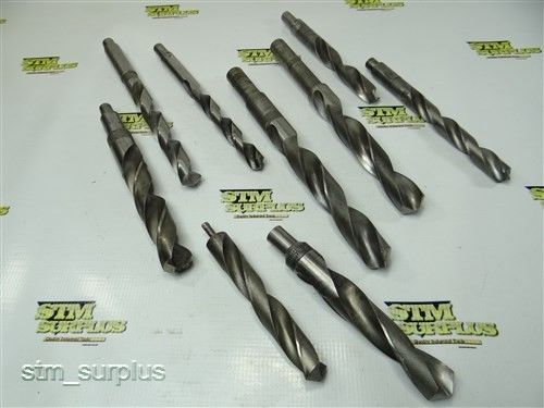 NICE LOT OF 9 HSS REDUCED SHANK TWIST DRILL 21/32&#034; TO 61/64&#034; NATIONAL