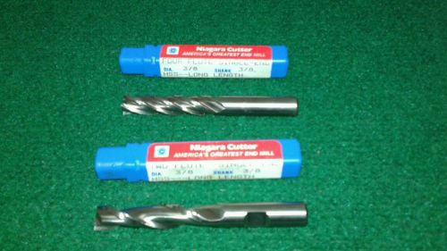 Niagara Cutter 2pcs 2 and 4 flute Single ends 3/8 dia 3/8 shank End Mill