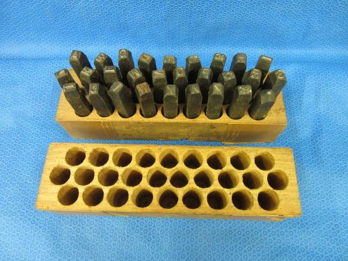 28 YOUNG BROTHER 1/4&#034; METAL PUNCH DIE SET HEAVY STAMP STEEL LETTER &amp; CAPITAL