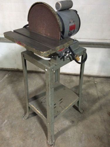 All original delta 12&#034; disc sander 110v angle table woth stand woodworking metal for sale
