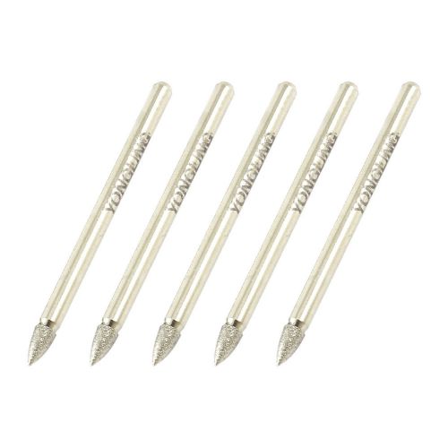 5 pcs 3mm dia tip cone diamond point grinding drill bits 45mm length for sale
