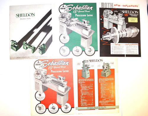 5 pc sheldon machine co inc usa  machine tools lot #rr196 g-55 13-15&#034; lathe mill for sale