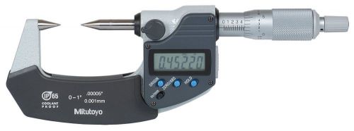 Mitutoyo 342-361 lcd point micrometer, ratchet stop, 0-1&#034;/0-25.4mm range for sale
