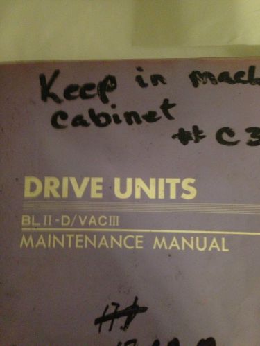 Okuma Maintenance Manual Drive Units BLII-D/VACIII