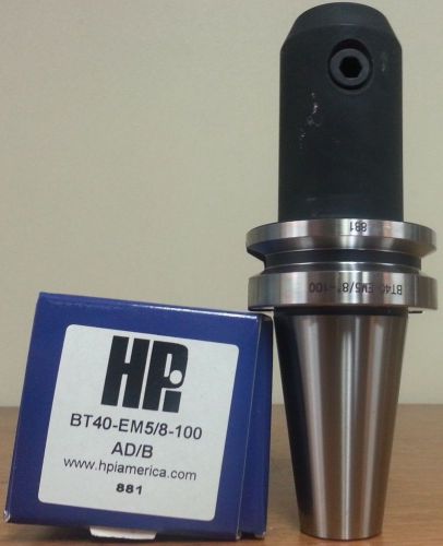 HPI Pioneer BT40 5/8&#034; End Mill Holder 3.94&#034; Coolant Thru DIN AD/B **NEW**