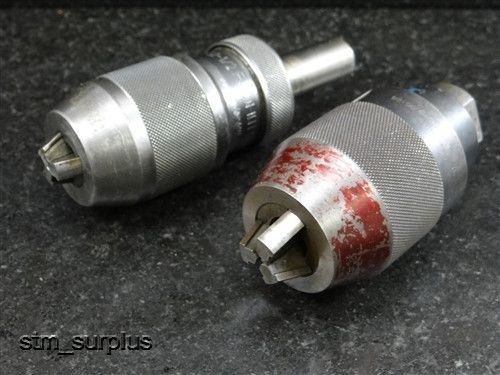 Pair of rohm spiro 1-13 &amp; albrecht model 3-16 keyless drill chucks 1/2&#034; &amp; 5/8&#034; c for sale