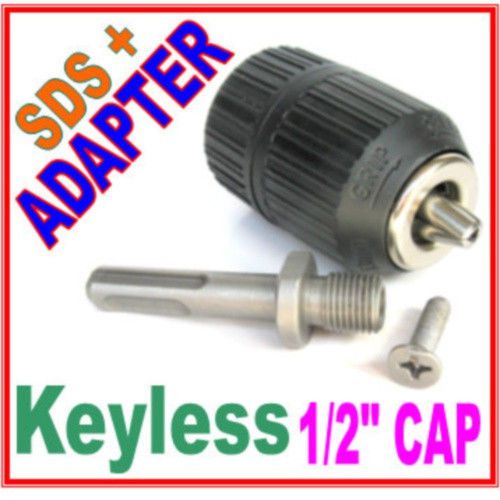 1 pc sds plus adapter &amp; 1/2&#034; cap drill keyless chuck for sale