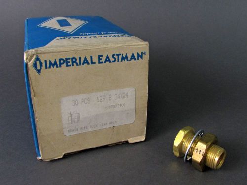 30pcs. imperial eastman 129b04x24 brass fitting 1/4&#034; fpt bulkhead adapters *nos* for sale