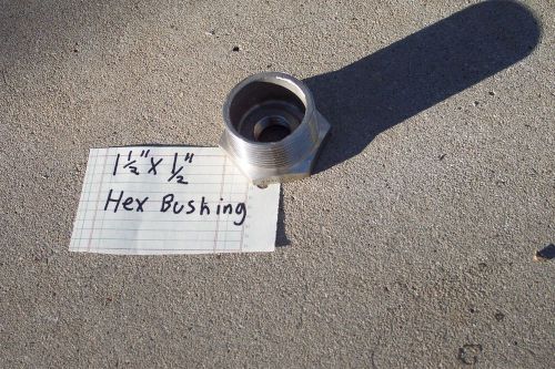 Hex bushing 1-1/2&#034; x 1/2&#034; stainless steel,pipe fitting, n.p.t. 150# for sale