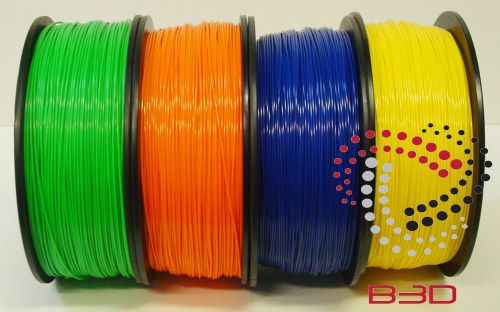 1.75 mm Filament 4 3D Printer.ABS GREEN, ORANGE, BLUE &amp; YELLOW BUNDLE SPOOLS