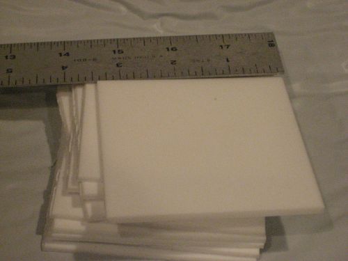 Virgin teflon white remnant sheets 5pc.lot approx.1/8&#034; x 3.5&#034; x 3.5&#034; square for sale