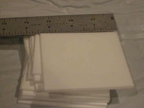 VIRGIN TEFLON WHITE Remnant Sheets 5pc.LOT approx.1/8&#034; X 3.5&#034; X 3.5&#034; Square