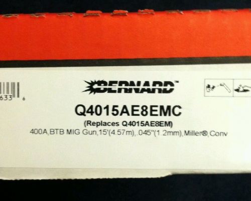 Bernard Q4015AE8EMC Air-Cooled MIG Welding Gun 400 AMP Miller Feeder NEW!