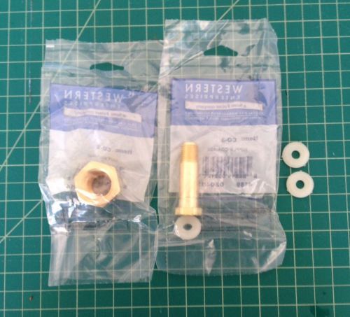 Cga 320 carbon dioxide tank regulator fitting co-3 &amp; co-2, 1/4&#034; npt x 2&#034; l brass for sale