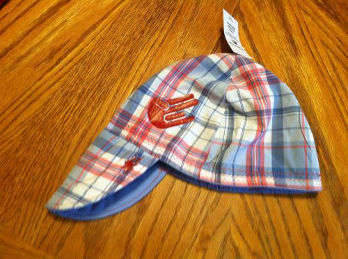 SHOCKER Red/White/Blue Plaid WELDING HAT (7 5/8) Welder Hats American Hotties