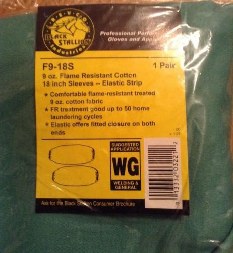 NEW BLACK STALLION F9-18S GREEN 18 INCH FIRE-RESISTANCE COTTON SLEEVES 1 PAIR