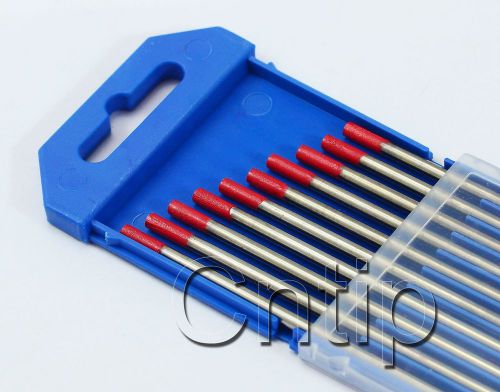 Tig welding tungsten electrode 2% thoriated wt20 red 1/8&#034; x 6&#034;(3.2mmx150mm),10pk for sale