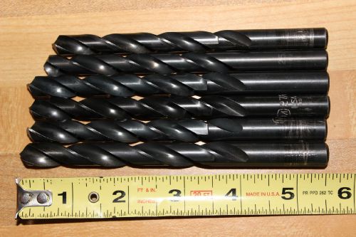 6 morse straight shank drill bits hs high speed 25/64 &amp; 27/64 usa 2 new for sale