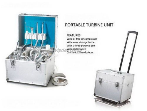 New Dental Portable Dental Unit Metal Mobile Case 4 holes