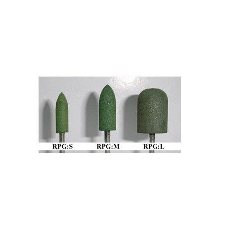 Green abrasive rubber points medium 12 pcs for sale