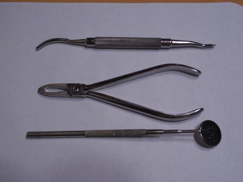 Dental Instruments 1 Mirror,1 Rasp,1 Small Forceps for Dentist Crafters Artists