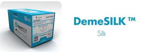 DentalMedical DemeTECHSutures Silk45cm Black5/0 13mm3/8 Precision Point DT-640-1
