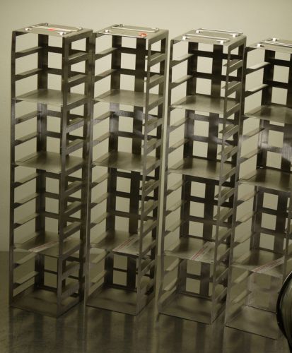 (qty 4) stainless freezer 27.5&#034; vertical racks shelves lab laboratory