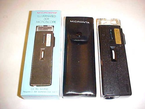 Micronta Illuminated Pocket Microscope 30X Magnification - Orig Box &amp; Case  NEW