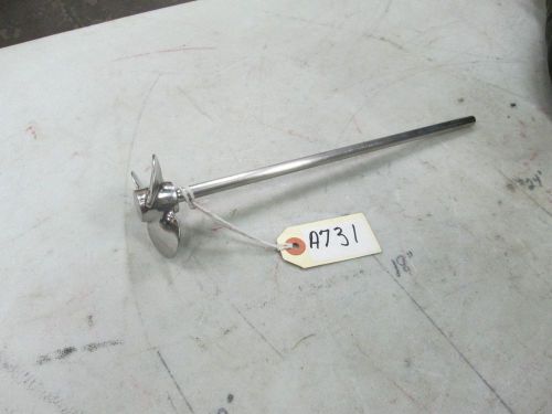 Lab s/s 3 blade impeller mixer 3/8&#034; shaft x 12&#034; long 2.75&#034; diameter blade head for sale