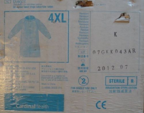 Cardinal health convertors fluid resistant lab coat 4xl box of 25 for sale