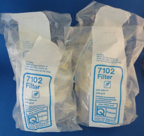 Bd falcon bottletop filter units 0.45 micron 150ml # 7102 qty 7 for sale
