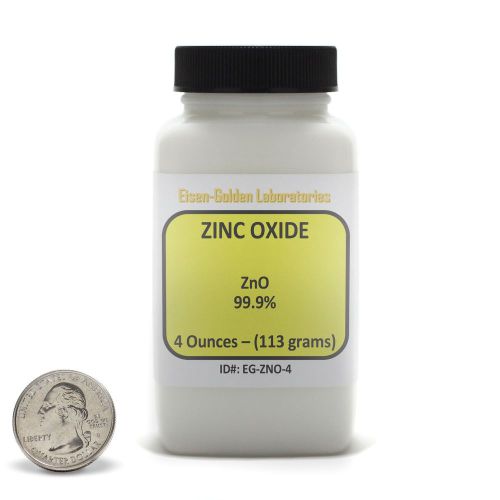 Zinc Oxide [ZnO] 99+% ACS Grade Powder 4 Oz in a Space-Saver Bottle USA