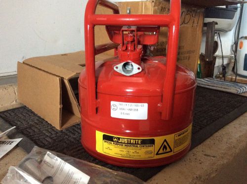Justrite 10541 2.5 gallon d.o.t. type ii can 5/8 in flexible hose for sale