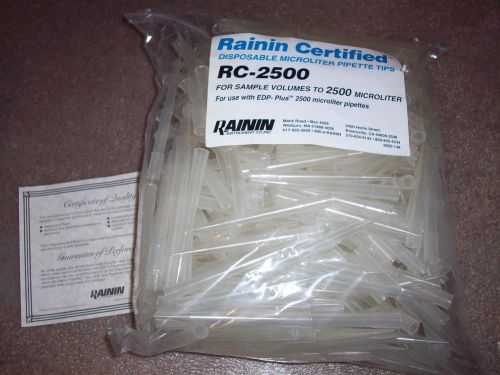 RAININ RC-2500 MICROLITER EDP PLUS TRADITIONAL PIPETTE TIPS Qty 1000