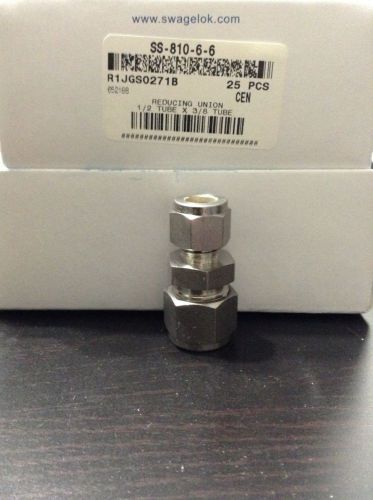 (25)- swagelok ss-810-6-6   1/2&#034; x 3/8&#034; reducing tube union for sale