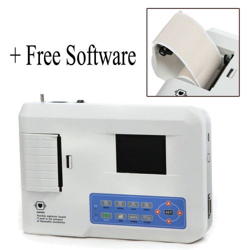 3 Channel 3.5 inch Color LCD Digital Electrocardiograph EKG Machine + Software