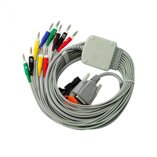 Nihon kohden 10-lead shielded ekg cable banana 4.0 15 pins connector,k113b for sale