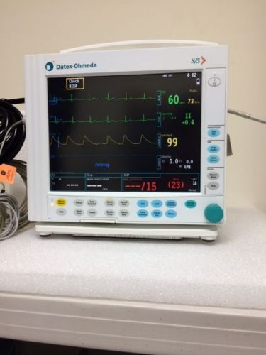 Datex ohmeda compact s5 patient monitor - spo2, gas/co2, ecg/ekg + accessories! for sale