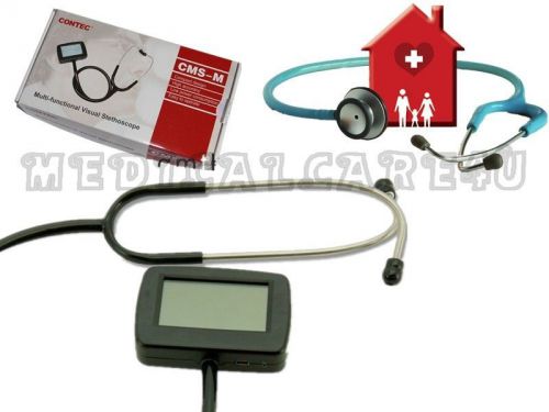 Cms-m multi-function visual electronic stethoscope,adult spo2,ecg ekg,pr,ce fda for sale