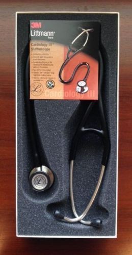 3m littmann cardiology iii 27&#034; stethoscope black #3128 new in box warranty for sale