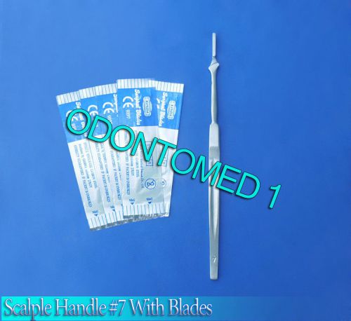 Scalpel Handle # 7 + 20 Sterile Surgical Blade # 15 Surgical Dental Instrumnts