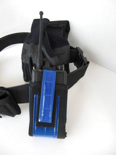 Super tough adjustable nylon radio holster ems, police, rescue, blue reflective for sale