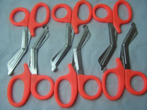 6- Utility Scissors 7.5&#034; NEON ORANGE EMT Medical Paramedic Nurse Scissors