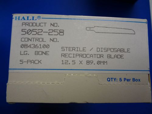 Hall linvatec 5052-258 reciprocating blade 12.5 x 89.0 mm 1 box 5 each for sale